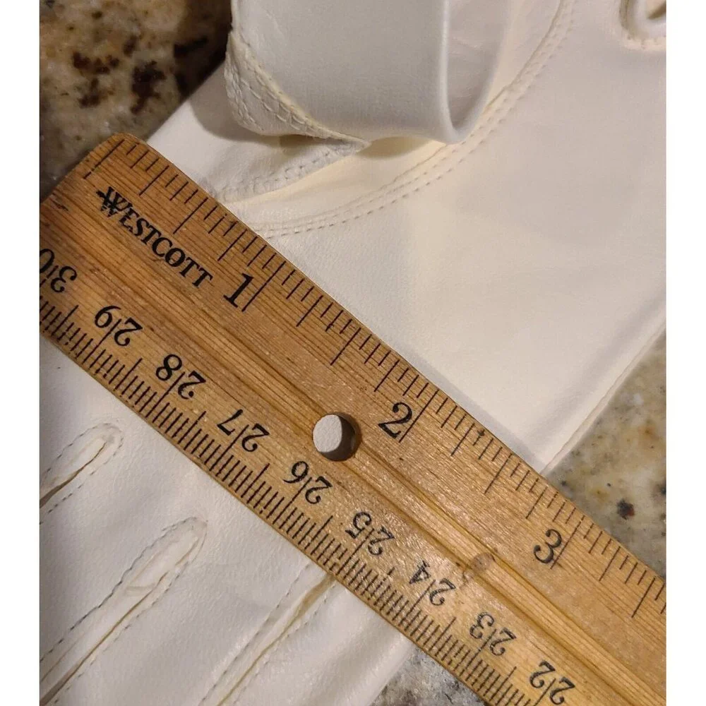New? Vtg Size S 6.5 White Soft Leather Formal 8.5